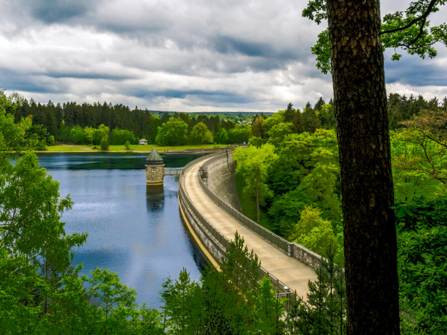 Blick auf die Dreilägerbachtalsperre